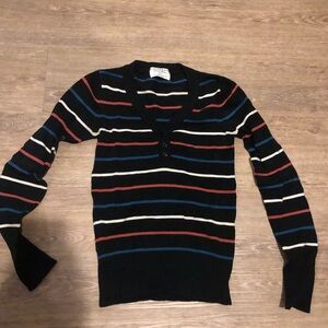 Striped V-Neck Sweater